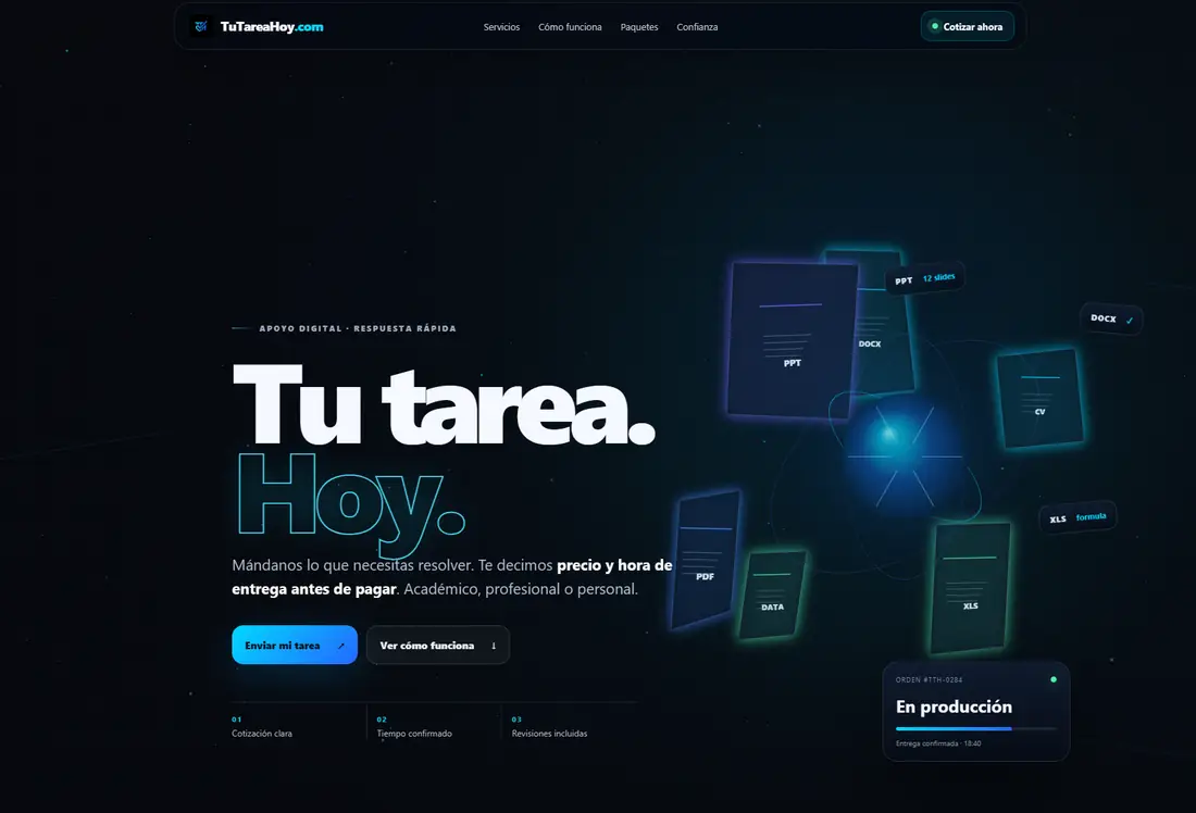 Proyecto Tu Tarea Hoy desarrollado por BOT CREATORS